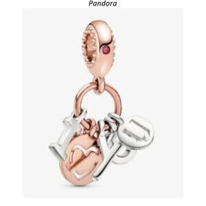 I Love You Letters Charm For Bracelet, Sterling Silver Charm